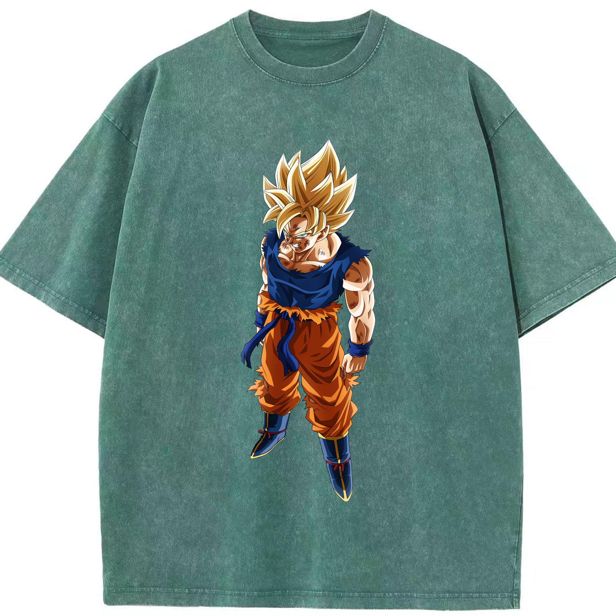 （画像用） ドラゴンボール 孫悟空（そん ごくう）Son Goku カカロット DRAGON BALL Kakarotto 綿100% ヴィンテージ風 半袖Tシャツ（フロントプリント）